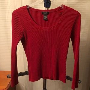 New York & Company red ribbed sweater size large